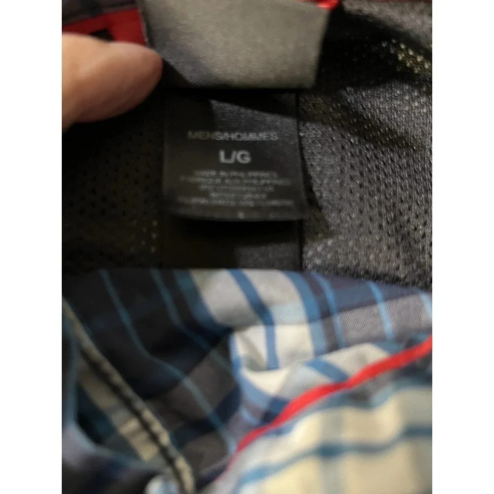 The North Face‎ Button Down Shirt Mens Lg Blue Plaid Long Sleeve Hiking Zip Pkt